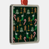 Kerstbomen met kerstmannen van peperkoek, metalen ornament (Rechts)