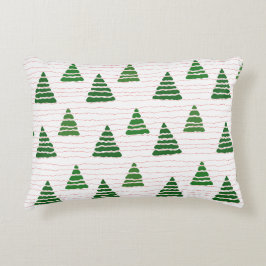 Kerstbomen met kralen snaren patroon accent kussen