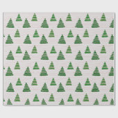 Kerstbomen met kralen snaren patroon cadeaupapier (Vlak)