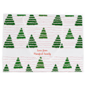 Kerstbomen met kralen snaren patroon groot cadeauzakje (Achterkant)
