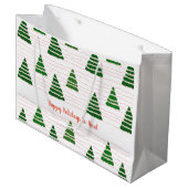 Kerstbomen met kralen snaren patroon groot cadeauzakje (Voorkant Gekanteld)