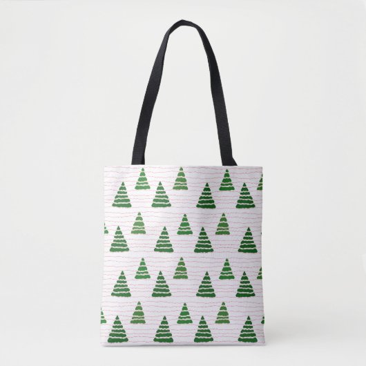 Kerstbomen met kralen snaren patroon tote bag (Voorkant)