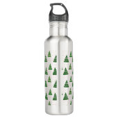 Kerstbomen met kralen snaren patroon waterfles  (Achterkant)