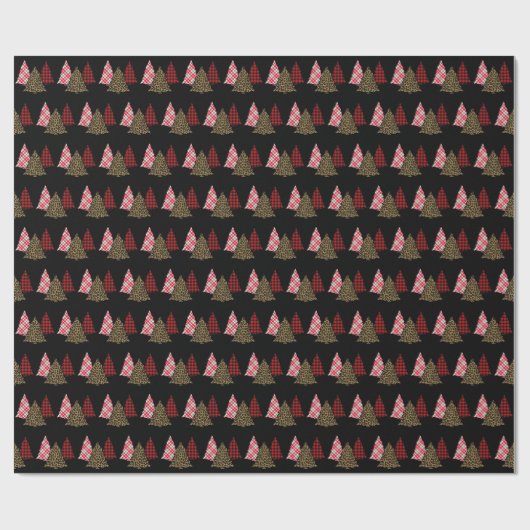 Kerstbomen met motief cadeaupapier (Vlak)