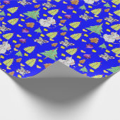 kerstbomen met papierblauw cadeaupapier (Hoek)