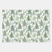 Kerstbomen met Plaid en Rode Lint Bogen Inpakpapier Vel (Voorkant)