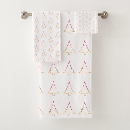 Kerstbomen met Regenboog Bad Handdoek (Insitu)