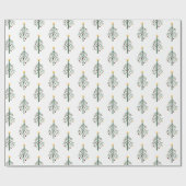 kerstbomen met rode Retro Red Green Cadeaupapier (Vlak)