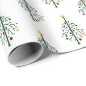 kerstbomen met rode Retro Red Green Cadeaupapier (Rol Hoek)