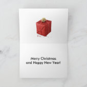 kerstbomen met rode Wenskaart Feestdagen Kaart (Binnen)