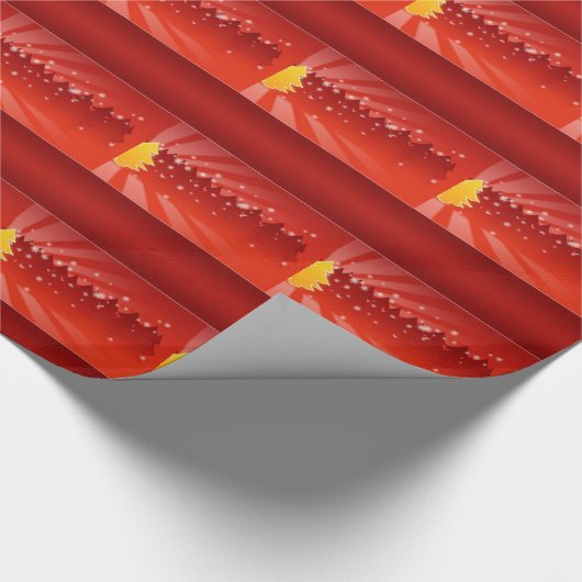 kerstbomen met rode wrappingpapier cadeaupapier (Hoek)