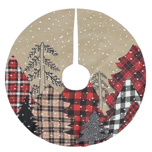 Kerstbomen met ruitjespatroon kerstboom rok (Voorkant)