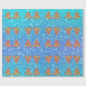 kerstbomen met sparken patroon cadeaupapier (Vlak)