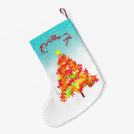 kerstbomen met sparken patroon kleine kerstsok