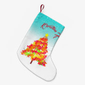 kerstbomen met sparken patroon kleine kerstsok (Voorkant (Hangend))