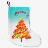 kerstbomen met sparken patroon kleine kerstsok (Voorkant)