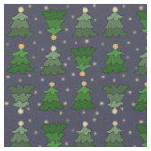 Kerstbomen met sterren op Custom Blue Stof (Close Up)