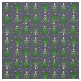 Kerstbomen met sterren op Custom Blue Stof