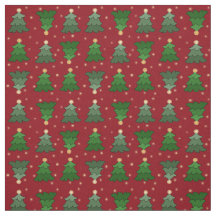 Kerstbomen met sterren op Custom Red