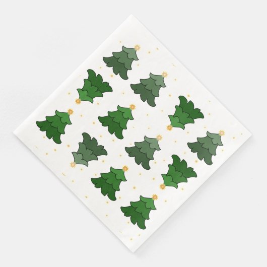 Kerstbomen met sterren op Custom White Servet (Hoek)