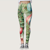 Kerstbomen met vakantiespeelgoed leggings (Voorkant)