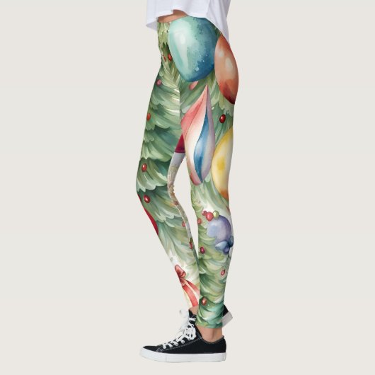 Kerstbomen met vakantiespeelgoed leggings (Links)