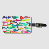 kerstbomen met waterverf bagagelabel (Voorkant (horizontaal))