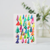kerstbomen met waterverf briefkaart (Staand voorkant)
