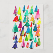 kerstbomen met waterverf briefkaart (Voorkant)