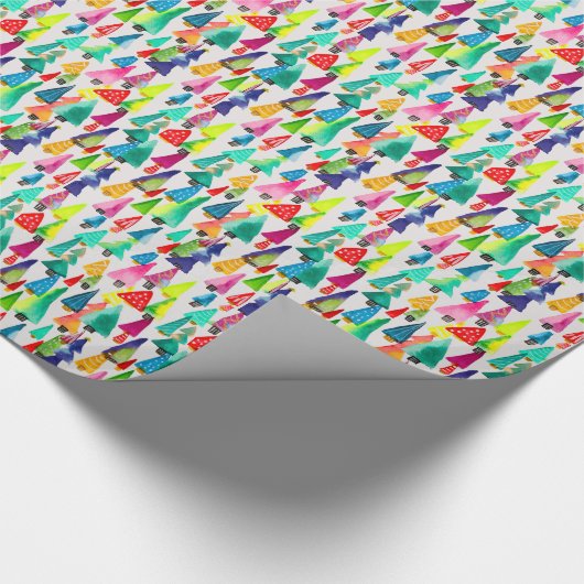 kerstbomen met waterverf cadeaupapier (Hoek)