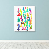 kerstbomen met waterverf canvas afdruk (Insitu (Houten vloer))