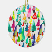 kerstbomen met waterverf keramisch ornament (Links)