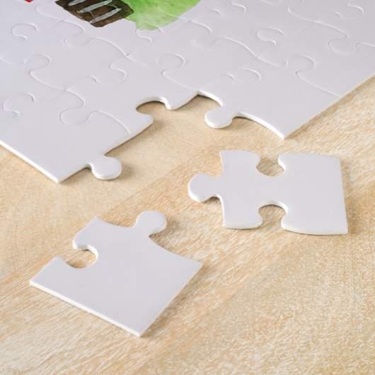 kerstbomen met waterverf legpuzzel (Zijkant)