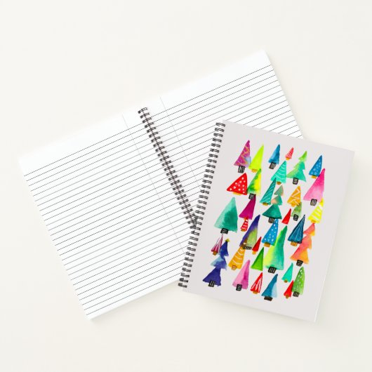 kerstbomen met waterverf notitieboek (Binnen)