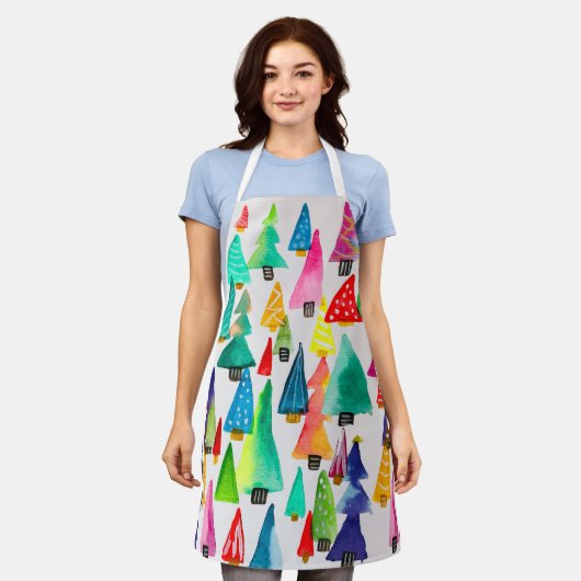 kerstbomen met waterverf schort (Gedragen)