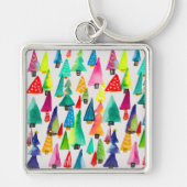 kerstbomen met waterverf sleutelhanger (Voorkant)
