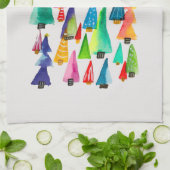 kerstbomen met waterverf theedoek (Gevouwen)