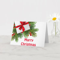kerstbomen met wit Cadeau rood