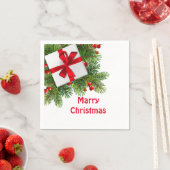 kerstbomen met wit Cadeau rood papier Servet (Insitu)