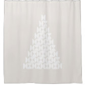 Kerstbomen Mid Century Modern Beige White Show Douchegordijn (Voorkant)
