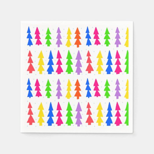 Kerstbomen Midden Eeuw Meerdere Kleuren Servet (Voorkant)