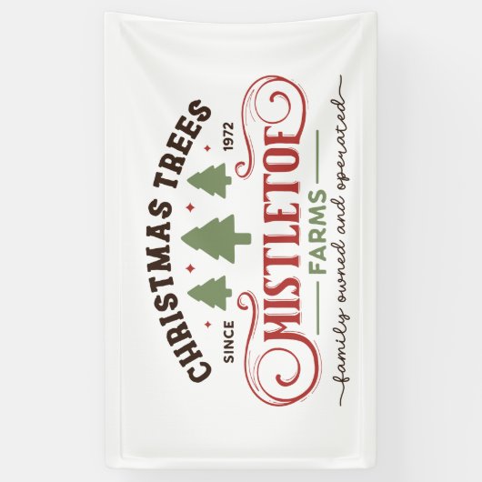 Kerstbomen mistletoe boerderij Noordpool Spandoek (Verticaal)