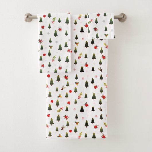 kerstbomen, mistletoe en cadeautjes bad handdoek (Insitu)