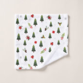 kerstbomen, mistletoe en cadeautjes bad handdoek (Wasdoekje)