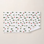 kerstbomen, mistletoe en cadeautjes bad handdoek (Handdoek)