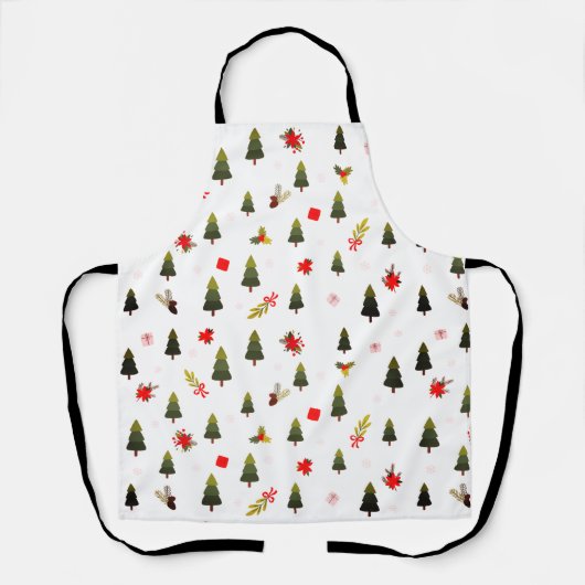 kerstbomen, mistletoe en cadeautjes schort (Voorkant)