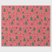 Kerstbomen Mistletoe Giftboxes Cadeaupapier (Vlak)