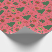 Kerstbomen Mistletoe Giftboxes Cadeaupapier (Hoek)
