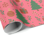 Kerstbomen Mistletoe Giftboxes Cadeaupapier (Rol Hoek)