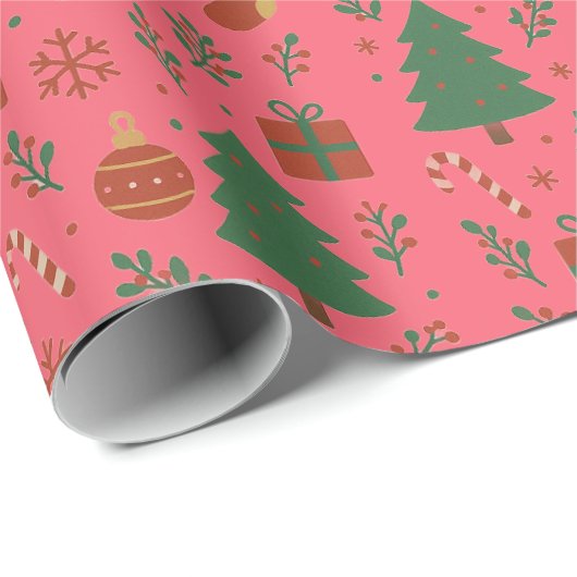 Kerstbomen Mistletoe Giftboxes Cadeaupapier (Rol Hoek)